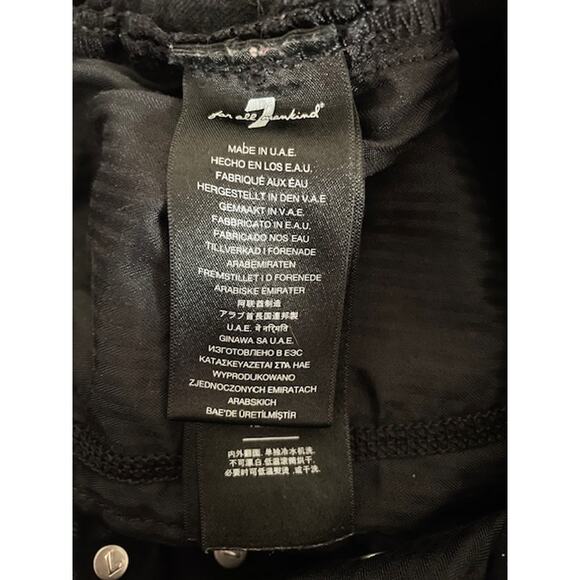 7 FOR ALL MANKIND Portia High Rise Megaflare Jeans Ludlow Black Sailor Buttons - Picture 12 of 16